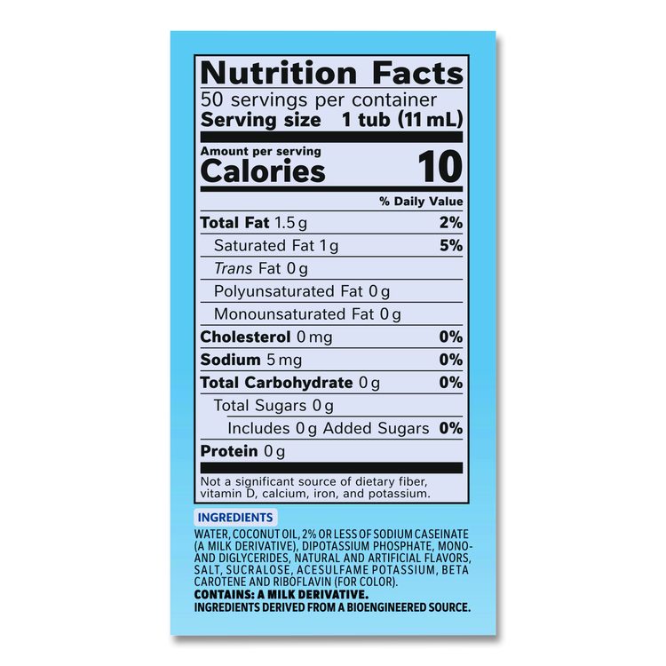 Liquid Coffee Creamer, Zero Sugar French Vanilla, 0.38 oz Mini Cups, 50/Box, 4 Boxes/Carton