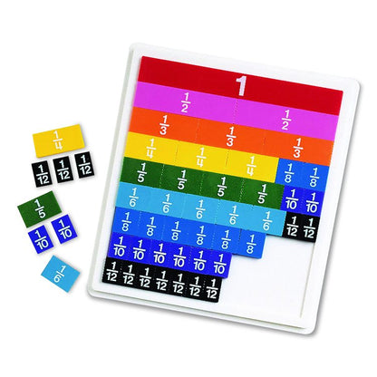 Rainbow Fraction Tiles with Tray, Grades 1 to 3, 54 Pieces