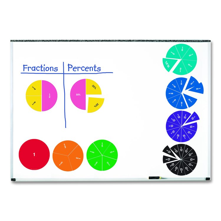 Double-Sided Magnetic Rainbow Fraction and Percentage Circles, Grades 1 to 6, English, Randomly Assorted Colors, 9 Pieces