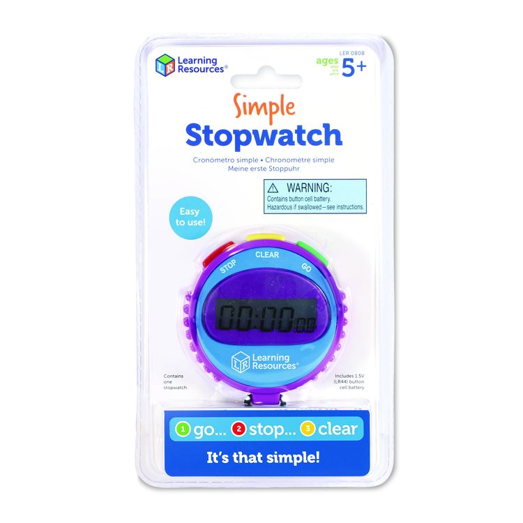 Simple Stopwatch, Accurate to 1/100 Second, Blue Stopwatch, Black Lanyard