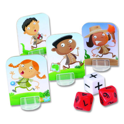 Math Island Addition and Subtraction Game, 2 to 4 Players, Grades 1 to 4, 8 Pieces