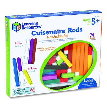 Cuisenaire Rods Introductory Set, Grades Pre-K to 3, 74 Pieces