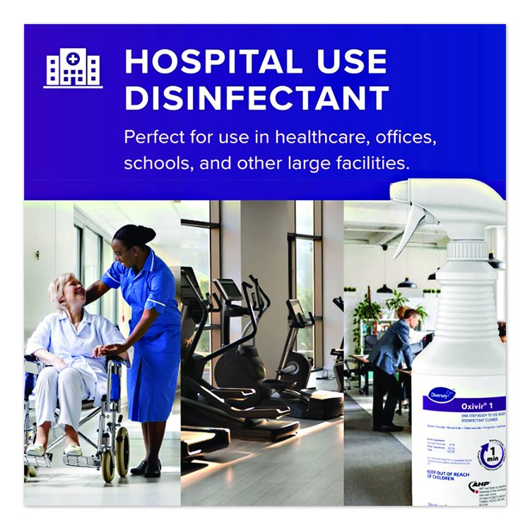 Oxivir TB One-Step Disinfectant Cleaner, Unscented, 32 oz Bottle, 12/Carton