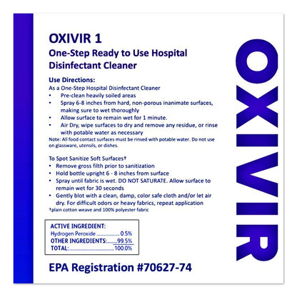 Oxivir TB Disinfectant Wipes, 7 x 6, White, 60/Canister, 12 Canisters/Carton