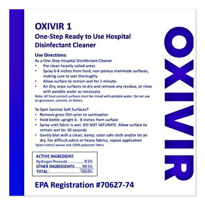 Oxivir TB Disinfectant Wipes, 11 x 12, White, 160/Bucket, 4 Buckets/Carton