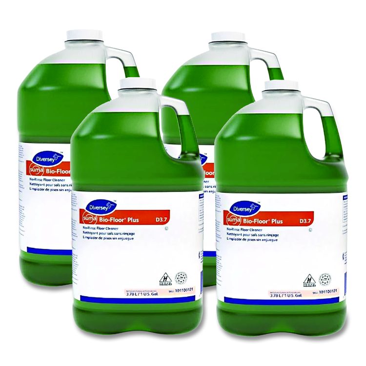 Suma Bio-Floor Cleaner, Unscented, Liquid, 1 gal Bottle, 4/Carton