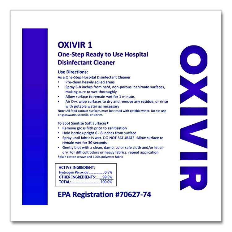 Oxivir TB Disinfectant Wipes Refill, 11 x 12, Unscented, White, 160 Wipes/Refill Pouch, 4 Refill Pouches/Carton