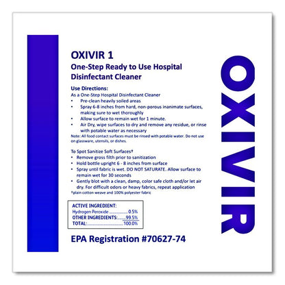 Oxivir 1 RTU Disinfectant Cleaner, 32 oz Spray Bottle, 12/Carton