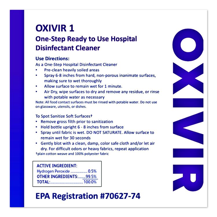 Oxivir 1 Wipes, 1-Ply, 11 x 12, Cherry Almond Scent, 160/Refill Pack, 4 Packs/Carton