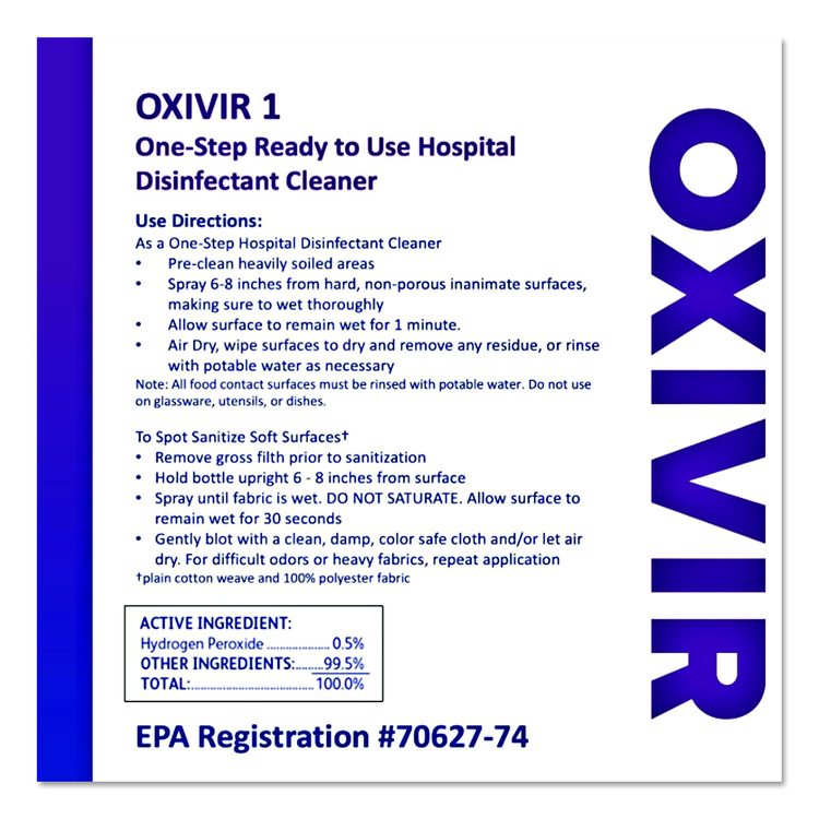 Oxivir TB Disinfectant Wipes, 6 x 6.9, Characteristic Scent, White, 160/Canister, 4 Canisters/Carton