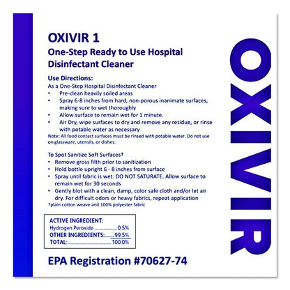 Oxivir TB Disinfectant Wipes, 6 x 6.9, Characteristic Scent, White, 160/Canister, 4 Canisters/Carton