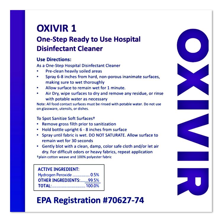 Oxivir Five 16 Concentrate One Step Disinfectant Cleaner, 1.4 L SmartDose, 2/Carton