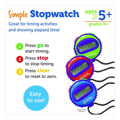 Simple Stopwatch, Accurate to 1/100 Second, Blue Stopwatch, Black Lanyard