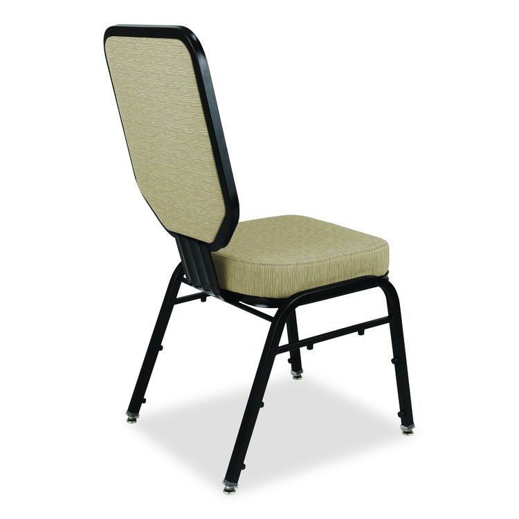 Flex-Back Banquet Chair, Supports Up to 500 lbs, 18.6" Seat Height, Morticia Taupe Seat/Back, Black Base, 2/Pack