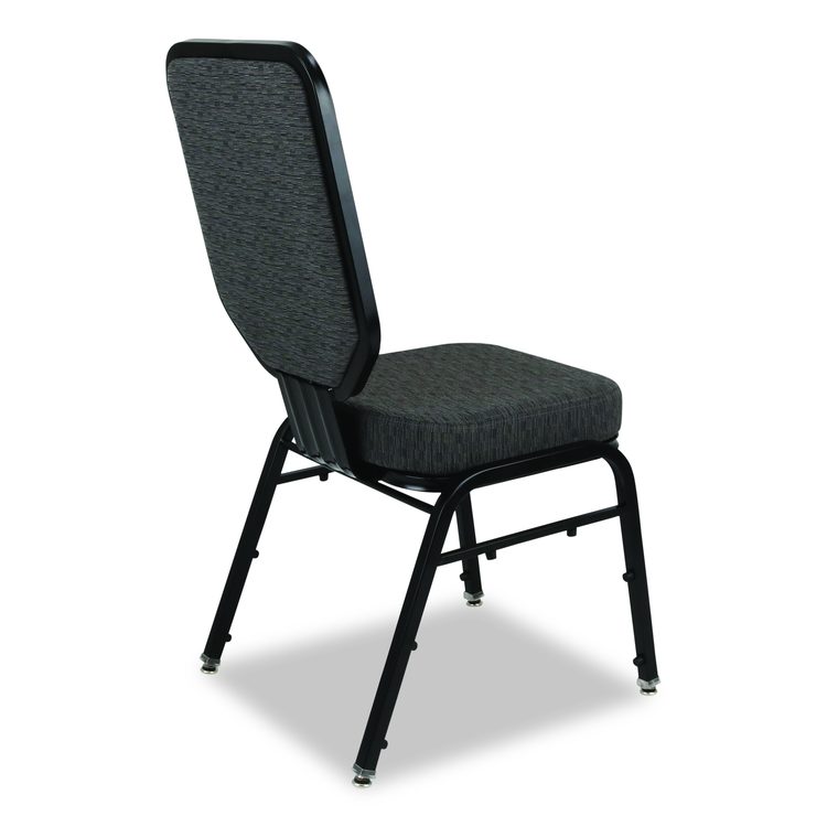 Flex-Back Banquet Chair, Supports Up to 500 lbs, 18.6" Seat Height, Morticia Onyx Seat/Back, Black Base, 2/Pack