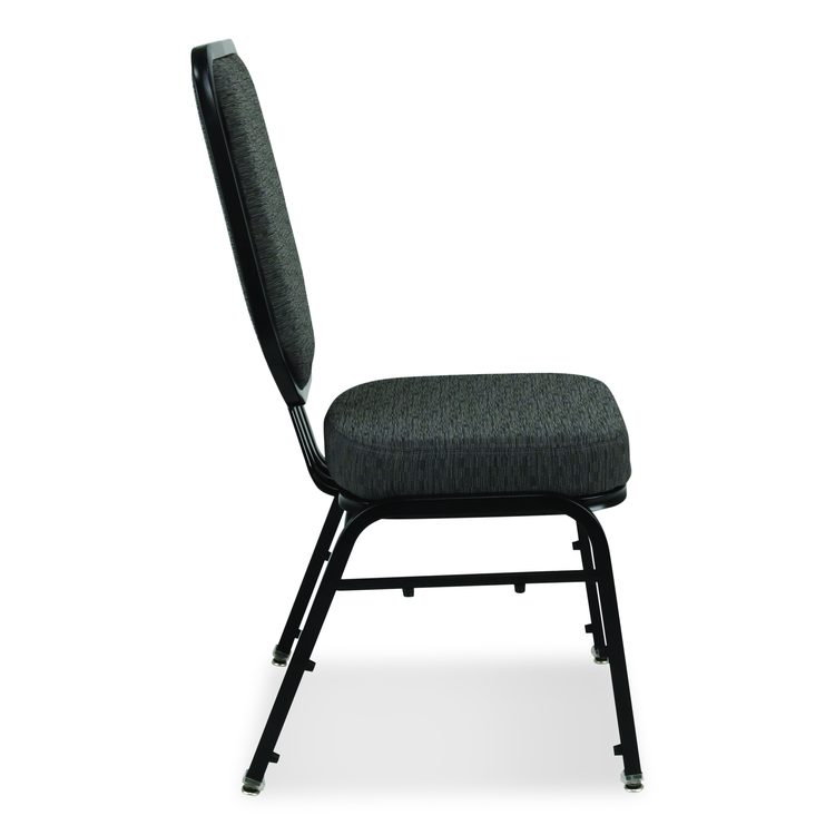 Flex-Back Banquet Chair, Supports Up to 500 lbs, 18.6" Seat Height, Morticia Onyx Seat/Back, Black Base, 2/Pack