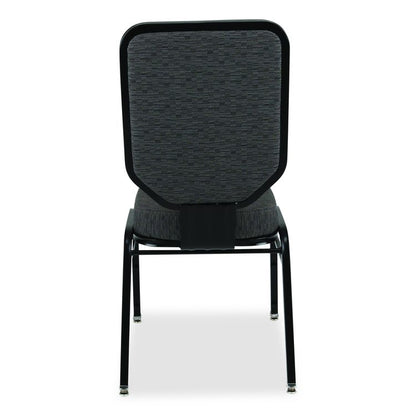 Flex-Back Banquet Chair, Supports Up to 500 lbs, 18.6" Seat Height, Morticia Onyx Seat/Back, Black Base, 2/Pack