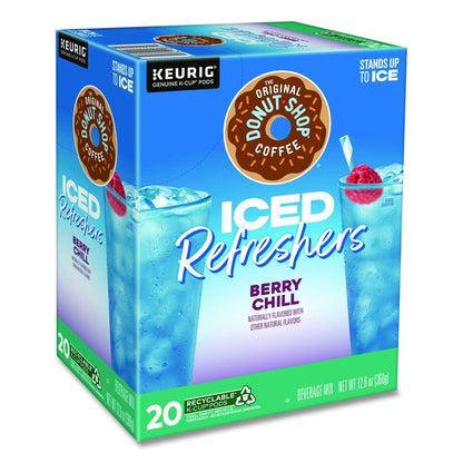 ICED Refreshers K-Cup Pods, Berry Chill, 20/Box, 4 Boxes/Carton