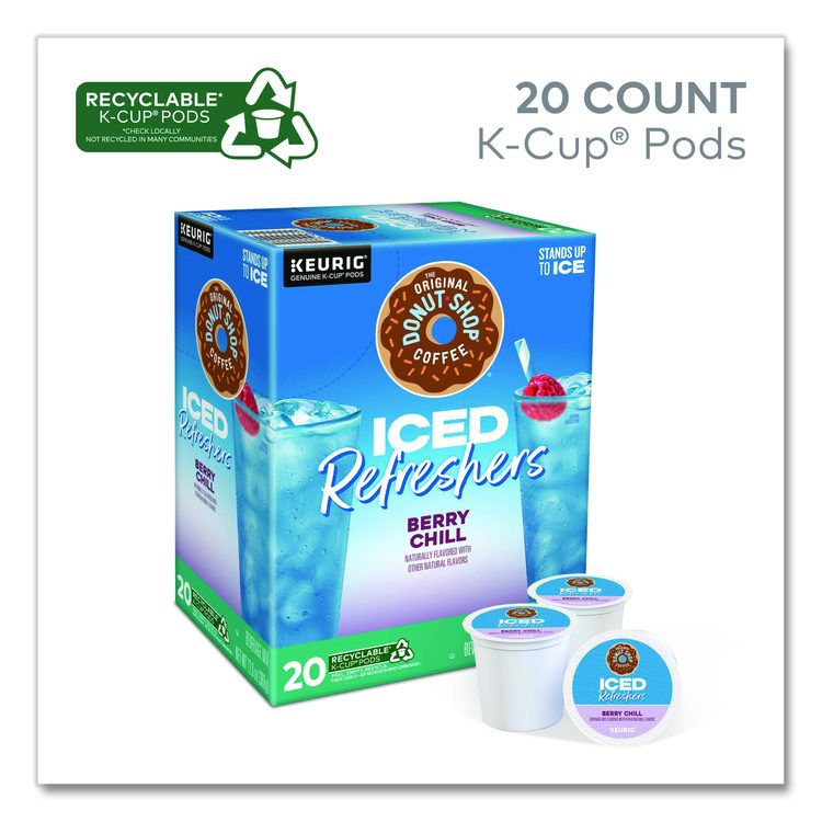 ICED Refreshers K-Cup Pods, Berry Chill, 20/Box