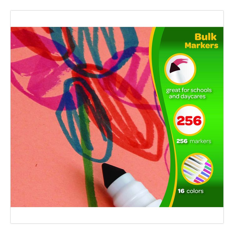 Non-Washable Marker, Broad Bullet Tip, Assorted Classic Colors, 256/Box