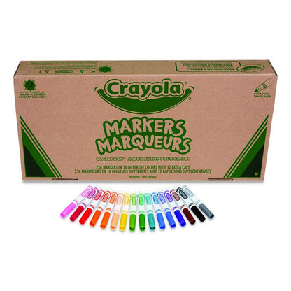 Non-Washable Marker, Broad Bullet Tip, Assorted Classic Colors, 256/Box