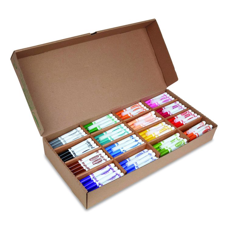 Non-Washable Marker, Broad Bullet Tip, Assorted Classic Colors, 256/Box