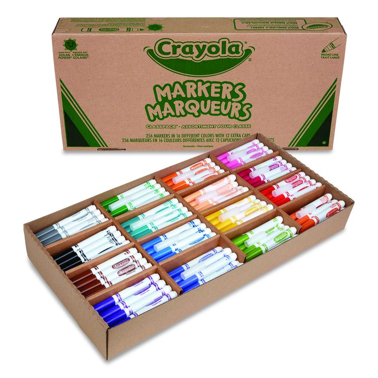 Non-Washable Marker, Broad Bullet Tip, Assorted Classic Colors, 256/Box