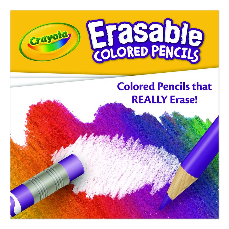 Erasable Color Pencil Set, 3.3 mm, 2B, Assorted Lead and Barrel Colors, 24/Pack