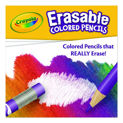 Erasable Color Pencil Set, 3.3 mm, 2B, Assorted Lead and Barrel Colors, 24/Pack