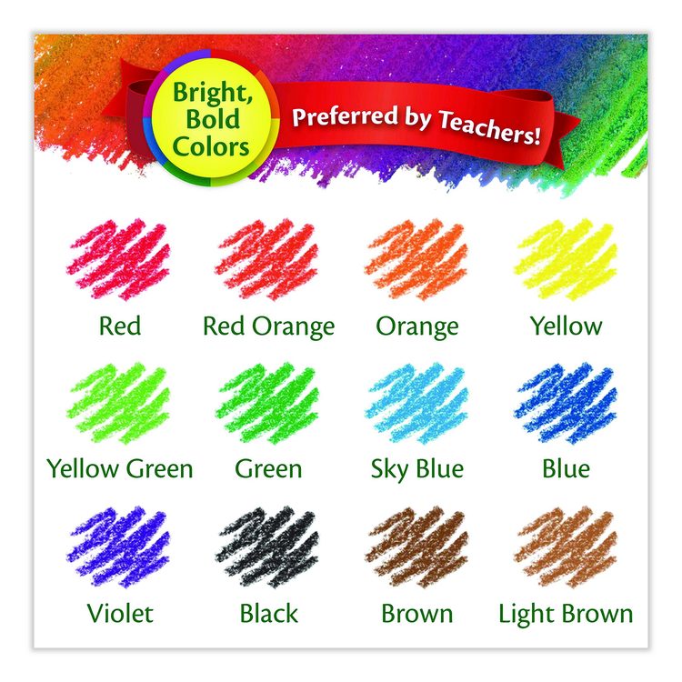 Erasable Color Pencil Set, 3.3 mm, 2B, Assorted Lead and Barrel Colors, Dozen