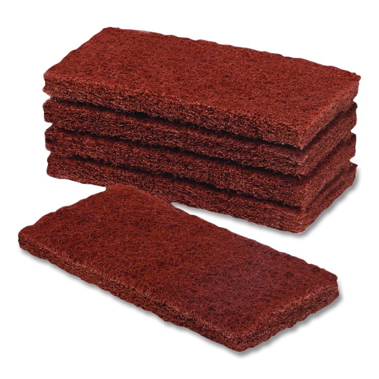 7910015124968, SKILCRAFT Baseboard Scrubber Kit Stripping Replacement Pad, 1 x 4.75, Brown, 5/Box