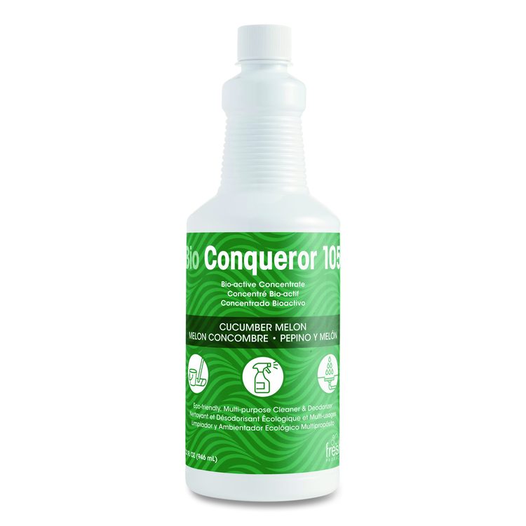 Bio Conqueror 105 Enzymatic Odor Counteractant Concentrate, Cucumber Melon, 1 qt Bottle, 12/Carton
