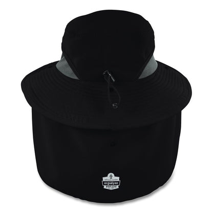 Chill-Its 8934 Ranger Hat with Neck Shade, Microfiber/Polyester, Large/X-Large, Black