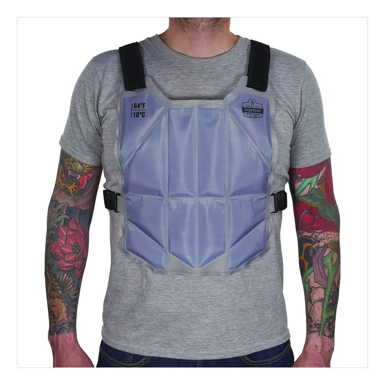 Chill-Its 6210 Phase Change Cooling Ice Vest, Nylon/Phase Change, One Size Fits Most, Blue