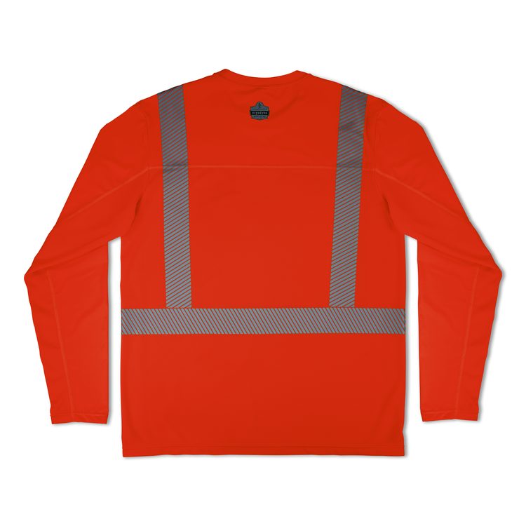 Chill-Its 6688 Type R Class 2 Cooling Hi-Vis Sun Shirt with UV Protection, Small, Orange