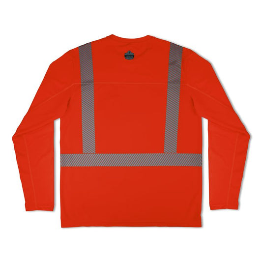 Chill-Its 6688 Type R Class 2 Cooling Hi-Vis Sun Shirt with UV Protection, Medium, Orange
