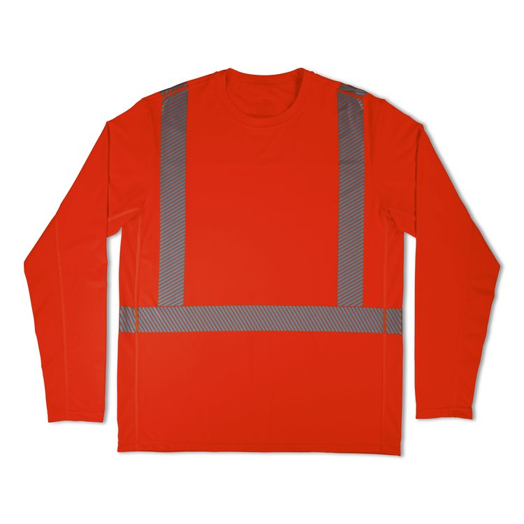 Chill-Its 6688 Type R Class 2 Cooling Hi-Vis Sun Shirt with UV Protection, Medium, Orange
