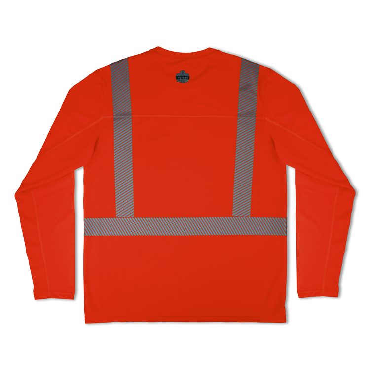 Chill-Its 6688 Type R Class 2 Cooling Hi-Vis Sun Shirt with UV Protection, Large, Orange