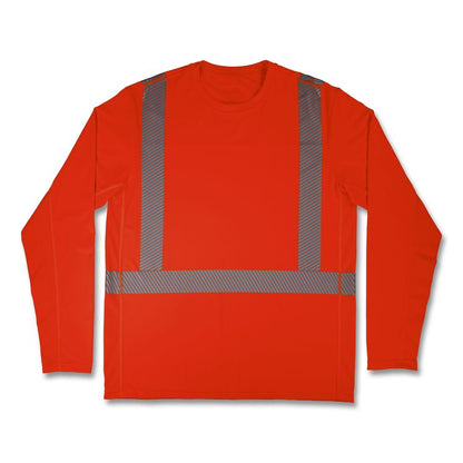 Chill-Its 6688 Type R Class 2 Cooling Hi-Vis Sun Shirt with UV Protection, X-Large, Orange