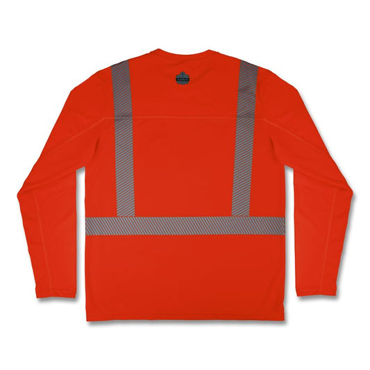 Chill-Its 6688 Type R Class 2 Cooling Hi-Vis Sun Shirt with UV Protection, 2X-Large, Orange