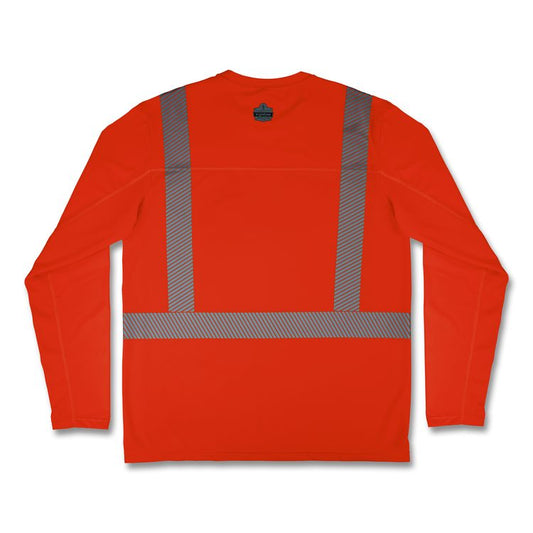 Chill-Its 6688 Type R Class 2 Cooling Hi-Vis Sun Shirt with UV Protection, 3X-Large, Orange