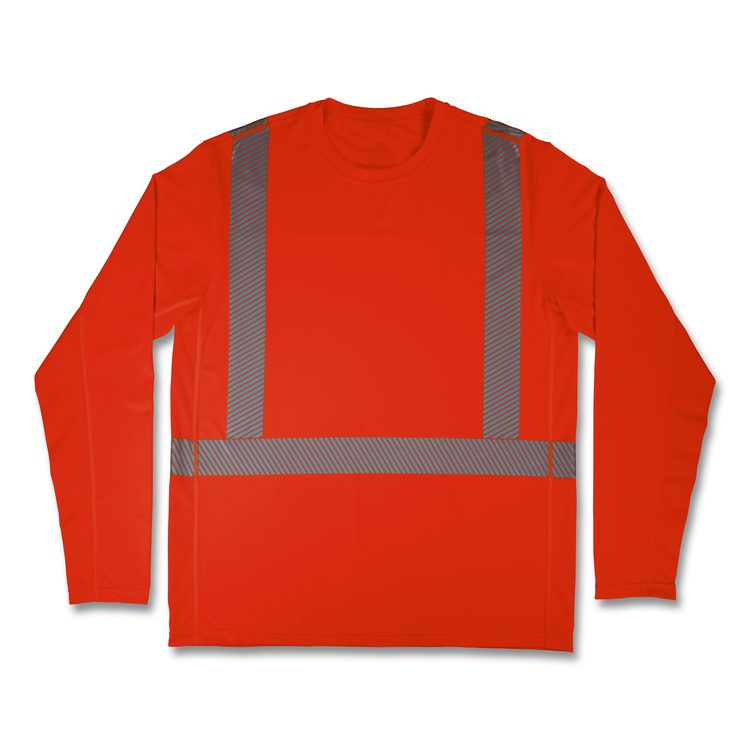 Chill-Its 6688 Type R Class 2 Cooling Hi-Vis Sun Shirt with UV Protection, 3X-Large, Orange