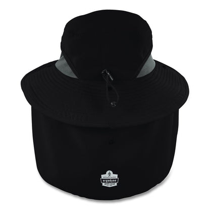 Chill-Its 8934 Ranger Hat with Neck Shade, Microfiber/Polyester, Small/Medium, Black