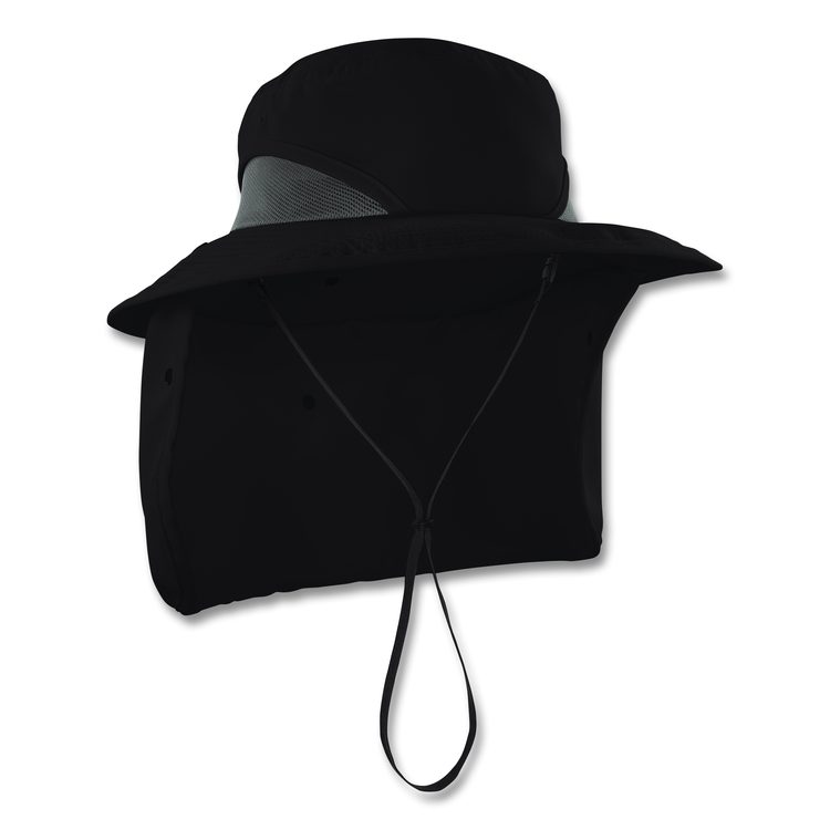 Chill-Its 8934 Ranger Hat with Neck Shade, Microfiber/Polyester, Small/Medium, Black