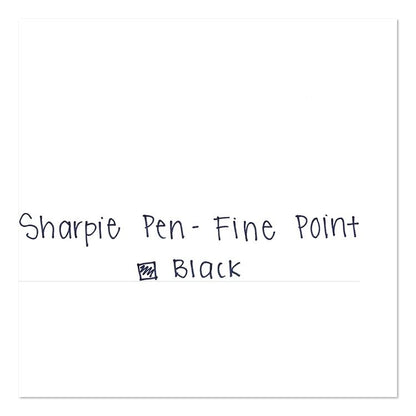 Water-Resistant Ink Porous Point Pen, Stick, Fine 0.4 mm, Black Ink, Black Barrel, 2/Pack