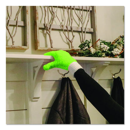 Microfiber Dusting Gloves, 2 Blue Gloves with White Cuffs, 2 Green Gloves with White Cuffs