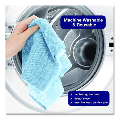Microfiber Towel Roll, 11.5 x 11.5, Blue, 50 Sheets/Roll