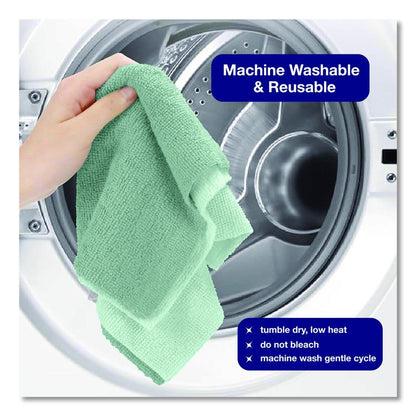 Microfiber Towel Roll, 11.5 x 11.5, Green, 50 Towels/Roll