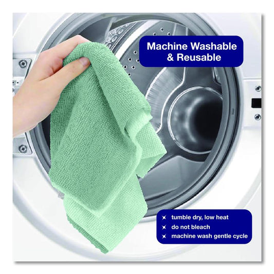 Microfiber Towel Roll, 11.5 x 11.5, Green, 50 Towels/Roll
