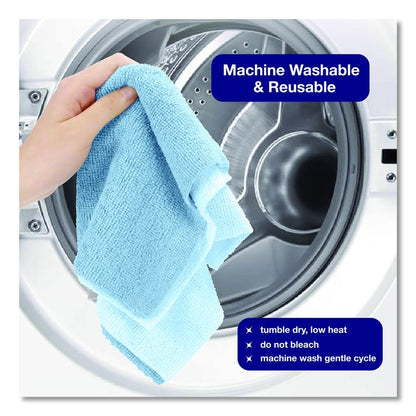 Microfiber Towel Roll, 11.5 x 11.5, Blue, 20 Towels/Roll